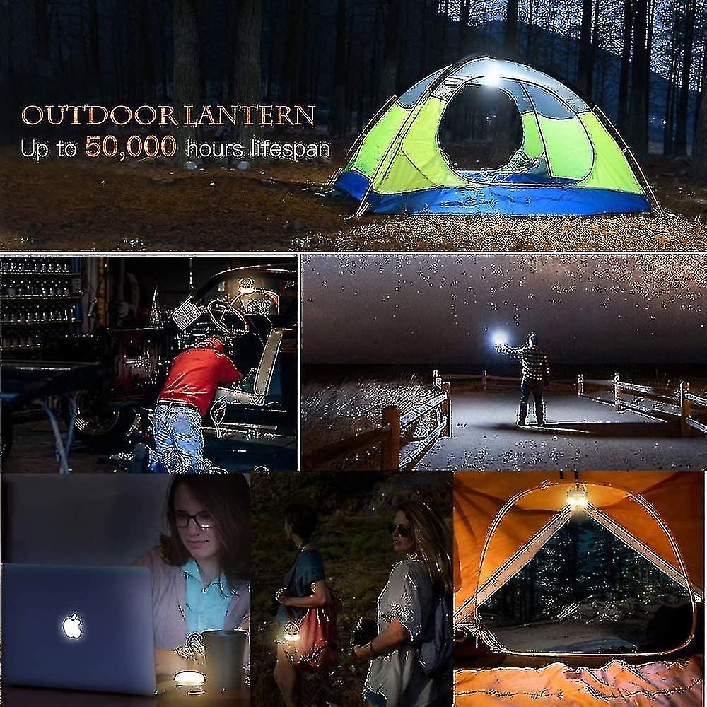 Camping Lantern [2 Pack] Tent Lights Rechargeable Battery， Water Resistant， Magnetic Base， 3 Lightin