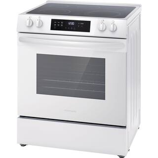 Frigidaire 30 in. 5-Element Slide-In Front Control Electric Range with Steam Clean in White FCFE3062AW