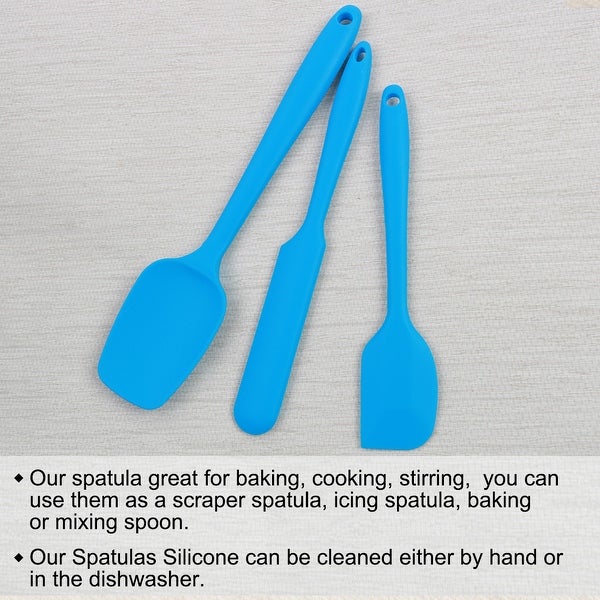 3pcs Silicone Heat Resistant Non-scratch Non Stick Spatula Set - 3 Pcs