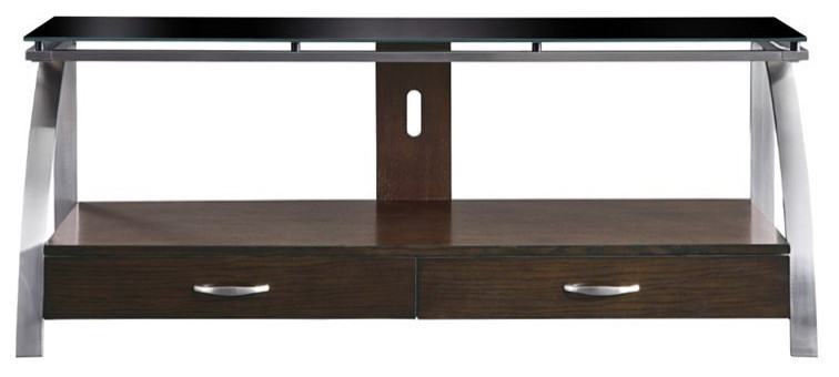 Lexicon Tioga Metal TV Stand in Espresso   Contemporary   Entertainment Centers And Tv Stands   by Homesquare  Houzz