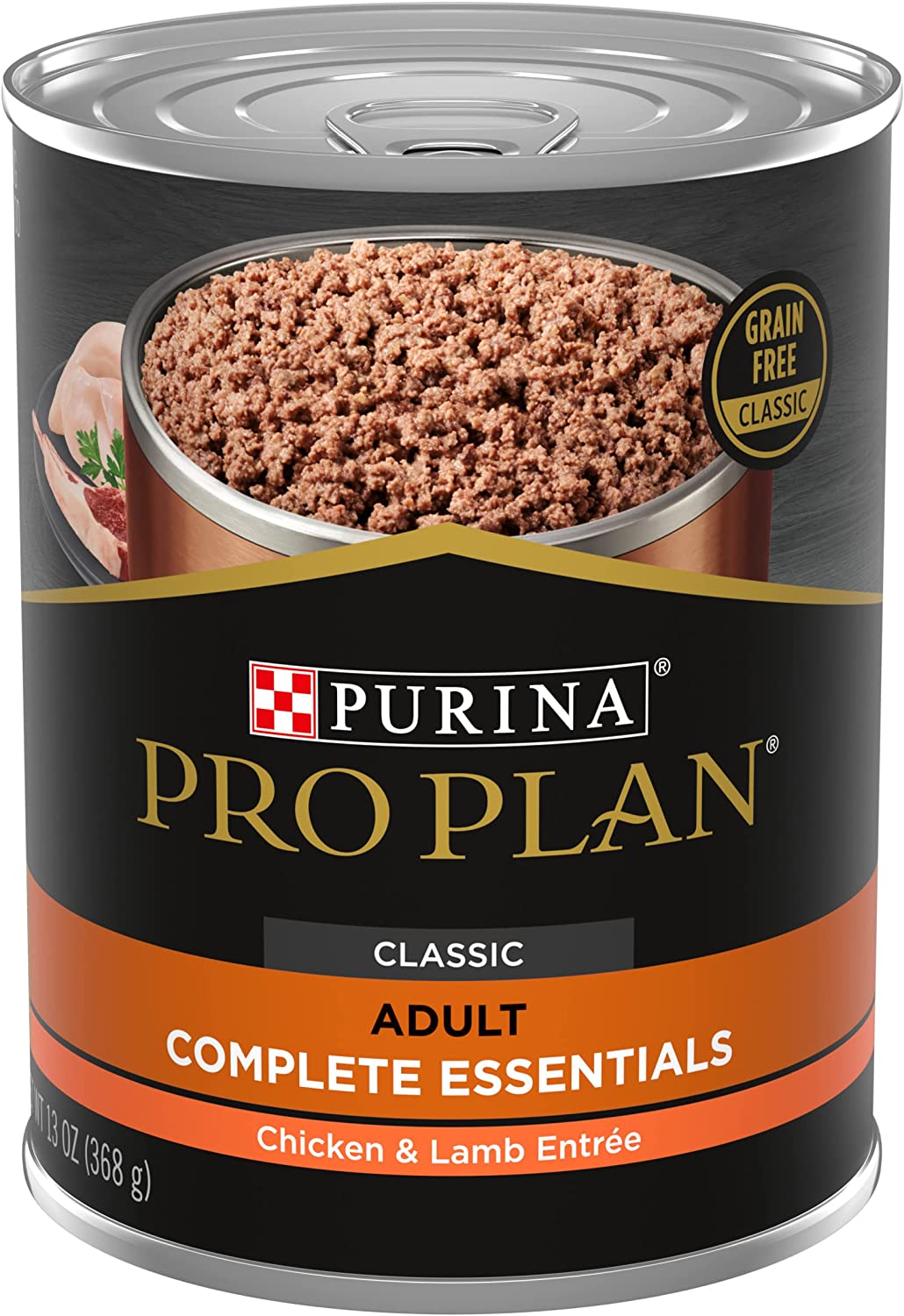 Purina Pro Plan High Protein Grain Free Wet Dog Food， Chicken and Lamb Entree - (12) 13 oz. Cans