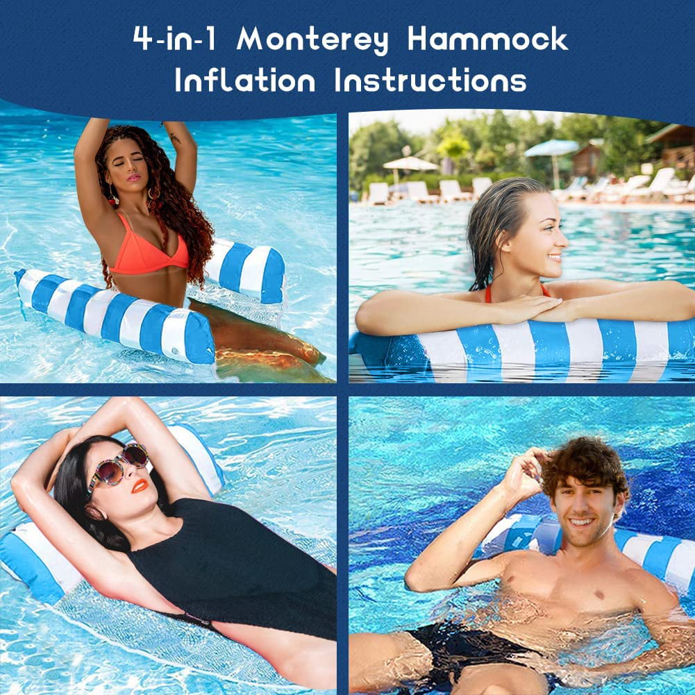 SUGIFT Inflatable Hammock Unisex  Pool Float for Swimming Pool or Beach-Blue