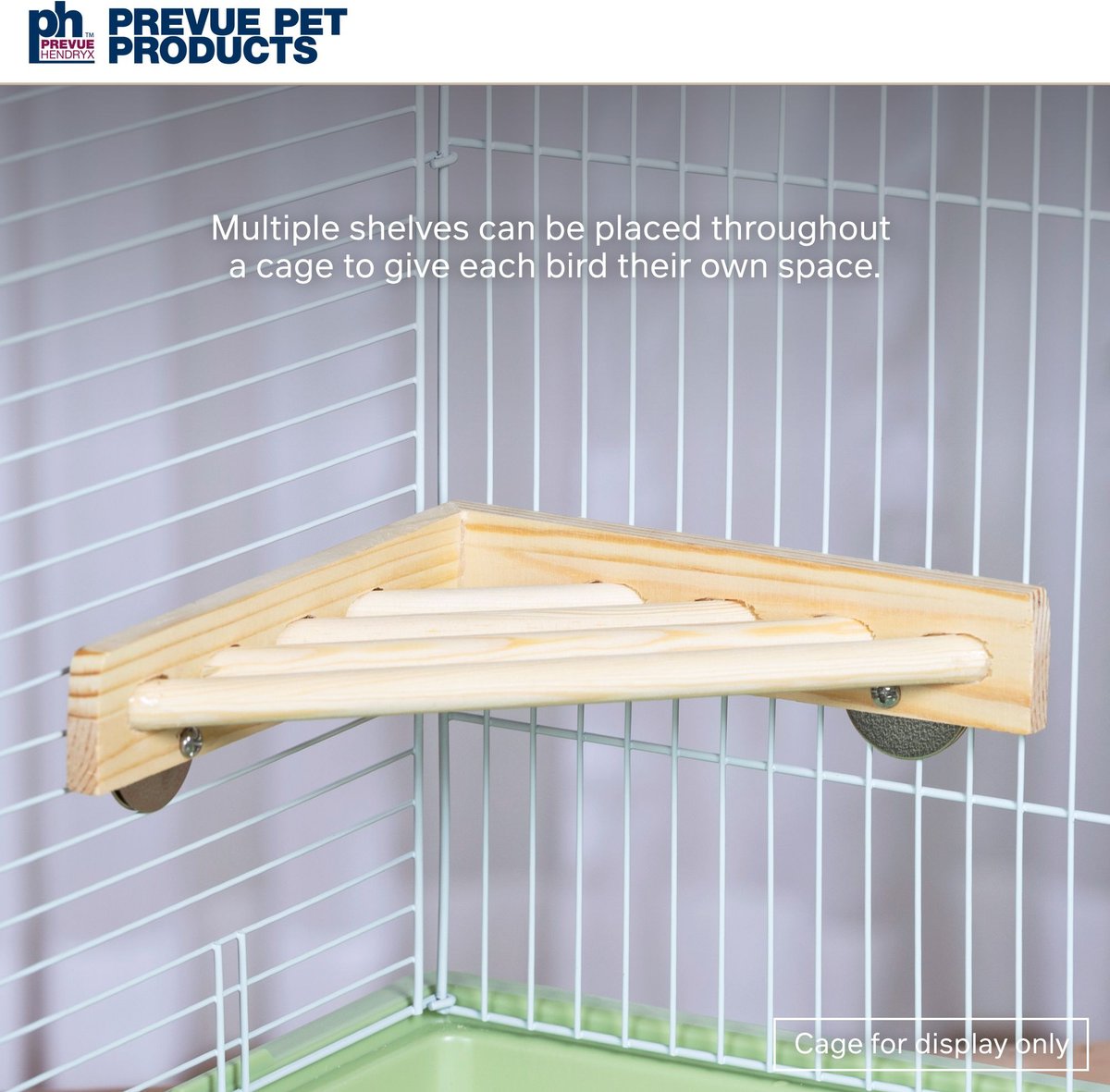 Prevue Pet Products Wood Corner Bird Cage Shelf