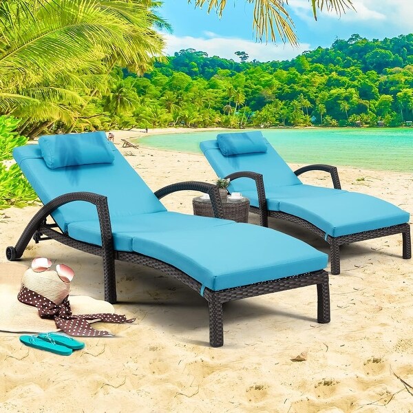 EROMMY Outdoor Patio Lounge Chair，Adjustable Recliner Outdoor Lounge Chairs，Multiple Colors Available