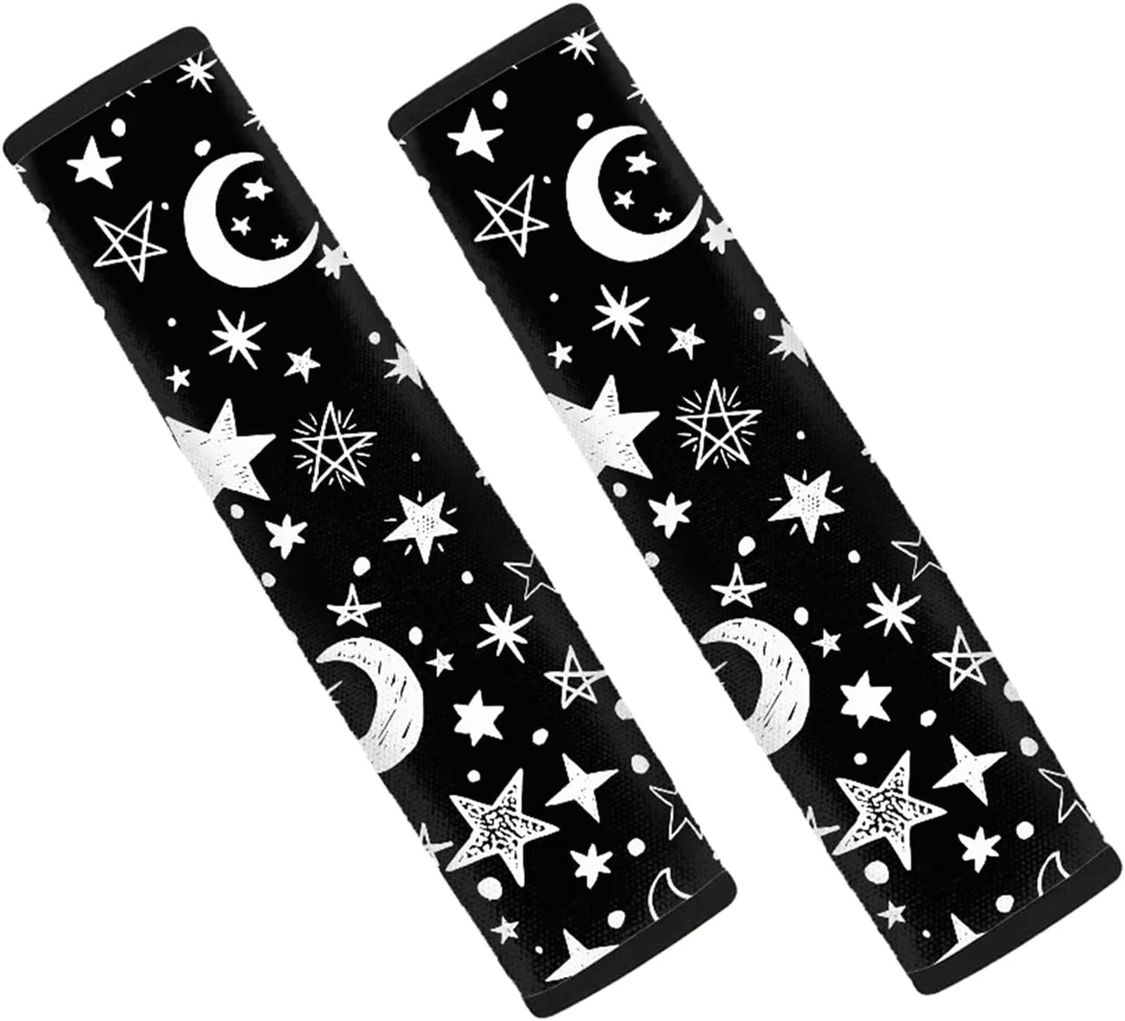 FKELYI Car Seat Belt Pads Cover with Star and Moon Pattern Adjustable Seatbelt Pads Universal for Auto Cars SUVs Vans Anti-Dirty Backpack Straps Covers，2pcs