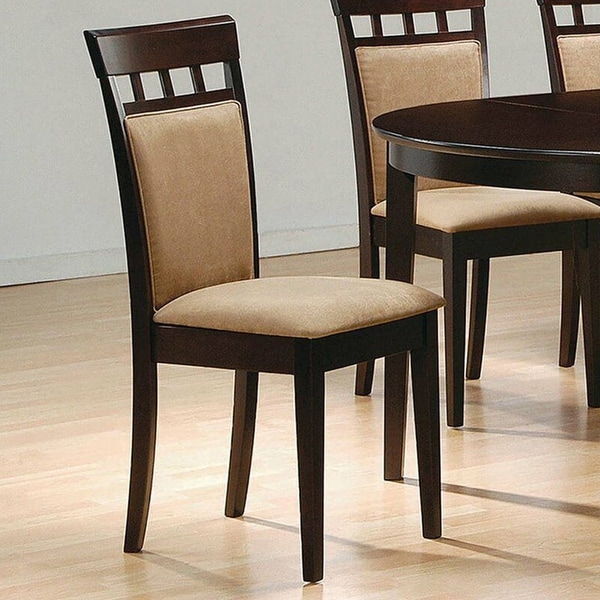 Upholstered Dining Side Chair Cappuccino and Tan - 17x38