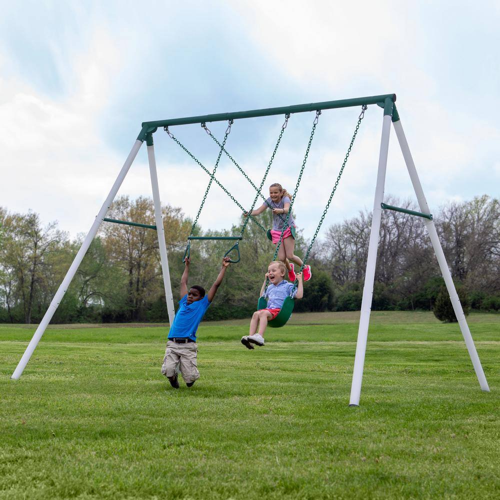 Backyard Discovery Big Brutus 10 in. Heavy-Duty Metal A-Frame Swing Set 1952050BCOM