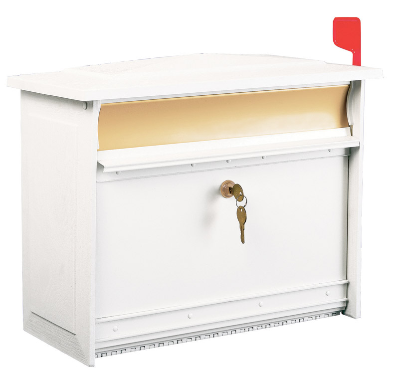 Gibraltar Mailboxes Mailsafe Contemporary Plastic Wall Mount White Mailbox