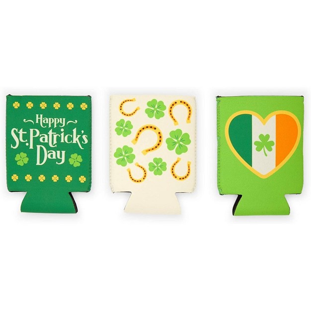 Sparkle And Bash 12 Pack Can Cooler Bottle Holder For St Patrick Day Party 2 5 X 4 3 In