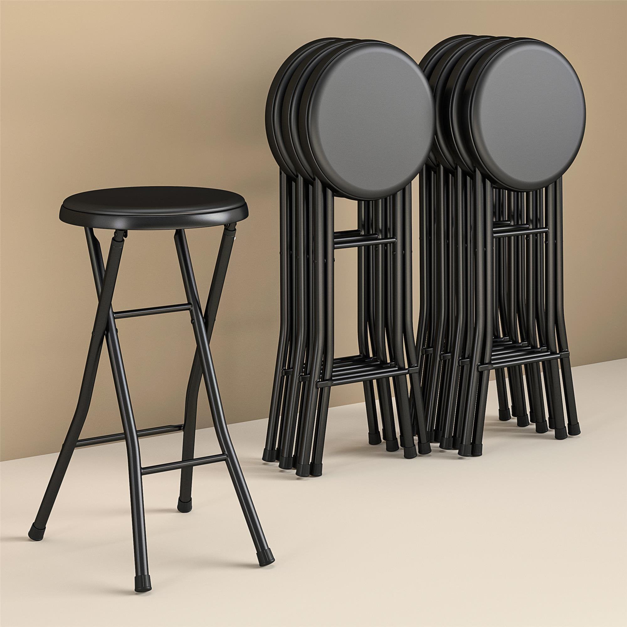 Mainstays Folding Metal Stool, Black