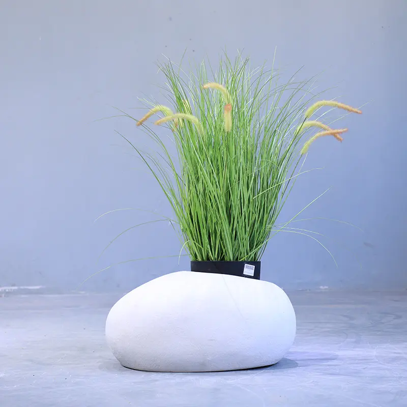 White Sandstone Plant Pot Aloe Turtle Leaf Setaria Pot Green Artificial Landscape