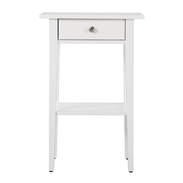 LYKE Home Open Shelf White Nightstand - - 27509606