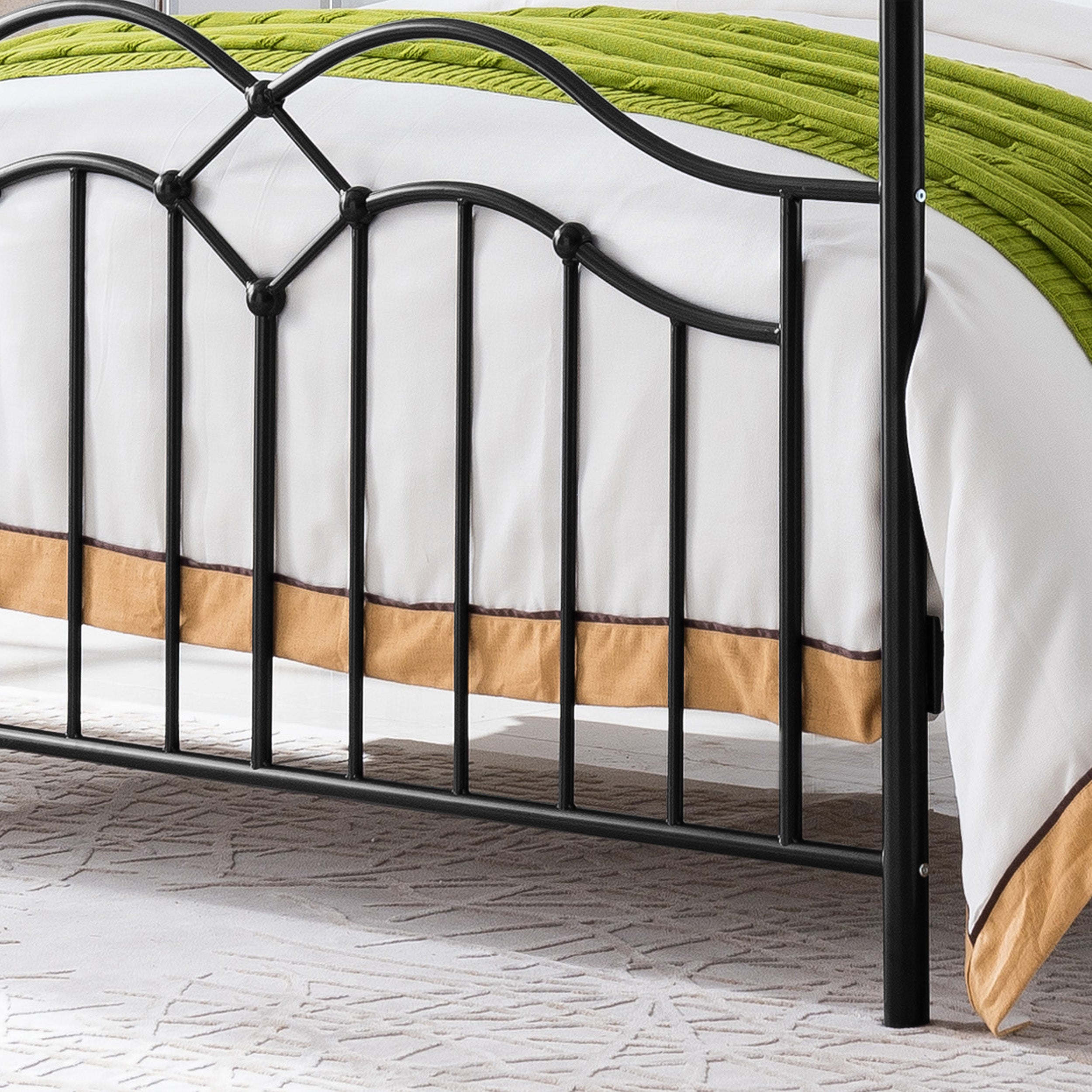 Simona Traditional Iron Canopy Queen Bed Frame