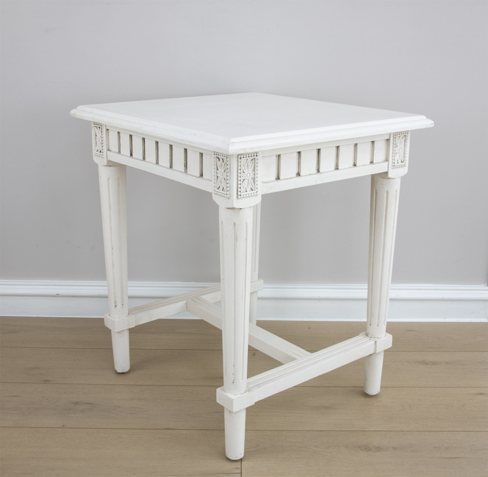 Baldwin White End Table   French Country   Side Tables And End Tables   by Virgil Stanis Design  Houzz