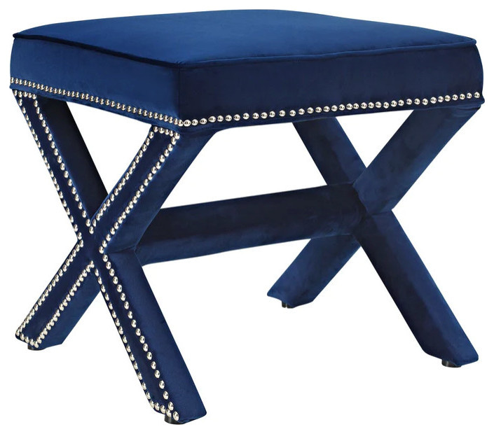 Tillie Navy Bench/ Ottoman   Contemporary   Footstools And Ottomans   by Virgil Stanis Design  Houzz