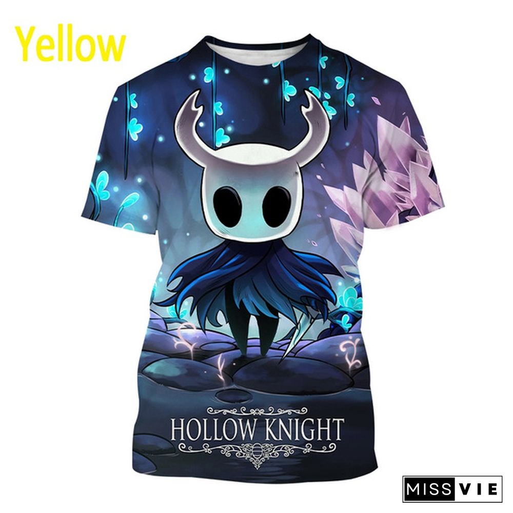 New Hollow Knight Cool Printed Short-sleeved T Shirt Men's Fashion Game T Shirt Casual Harajuku Streetwear Top