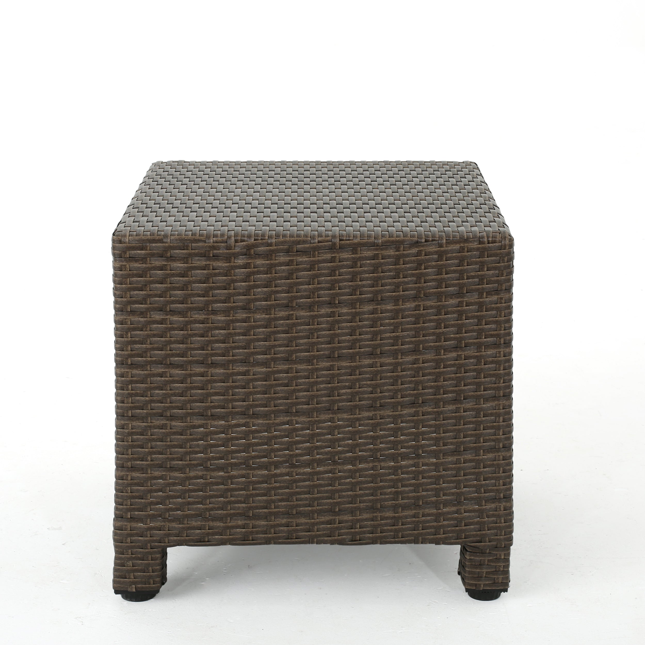 Venice Outdoor Light Brown Wicker Side Table