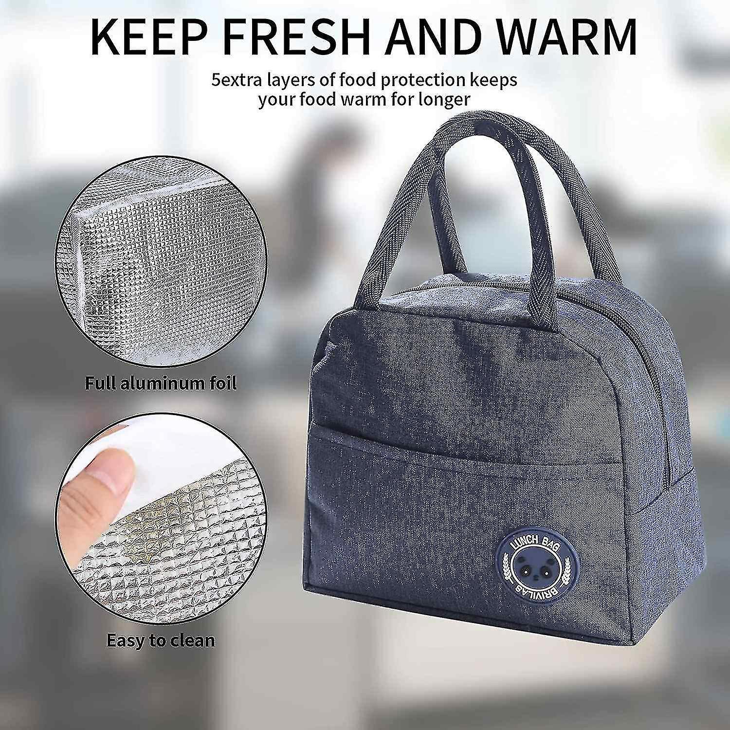 2 Pcs 6 L Insulated Lunch Bags， Thermal Picnic Bags， Foldable Cool Bags， Portable Lunch Box