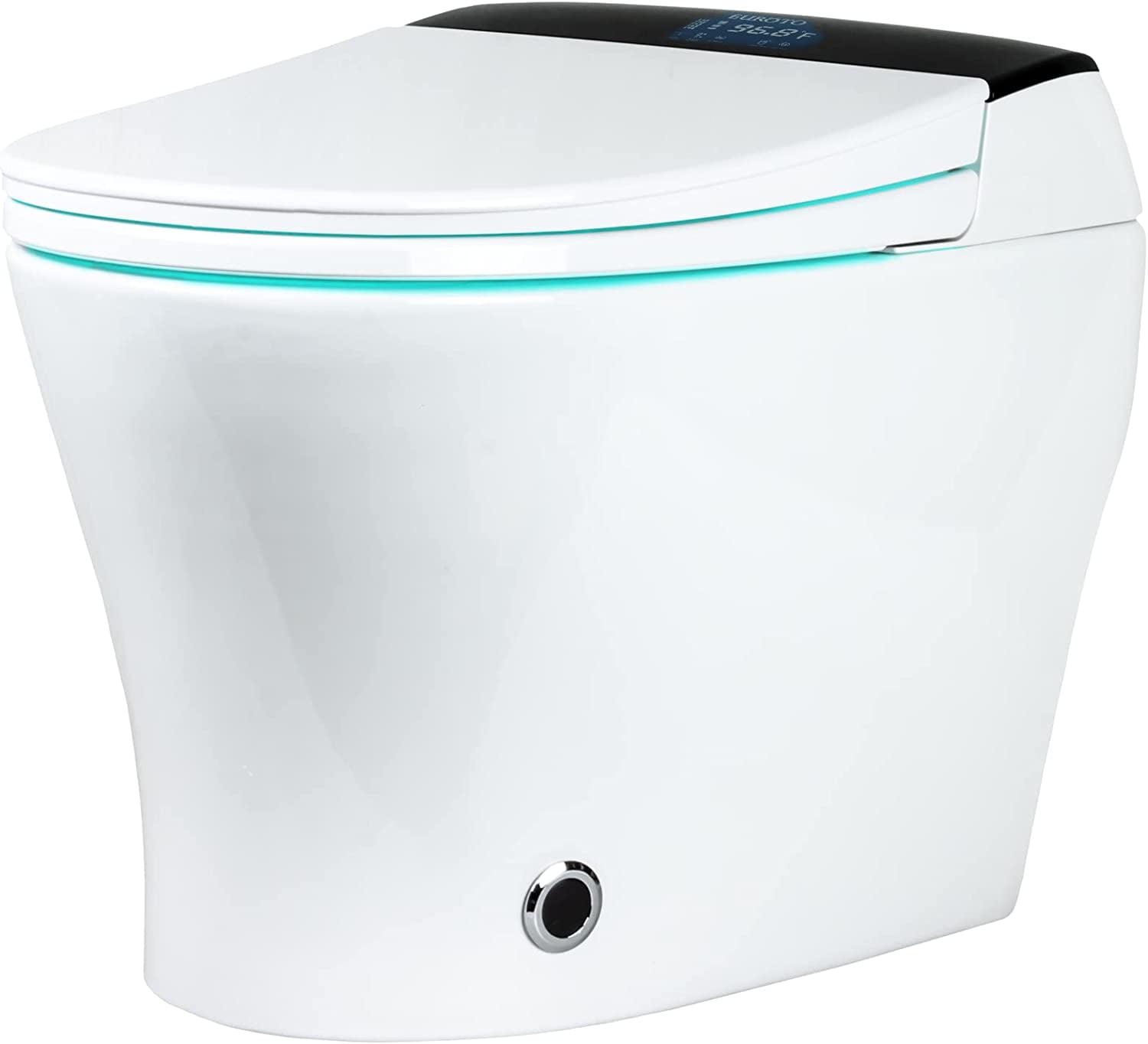 EUROTO One-Piece Dual Flush, Integrated Bidet and Toilet, Luxury Auto Open and Close Lid Heated Seat, Warm Dryer and Air Deodorizer, White, Foot Feel Flip Flap Smart Toilet 2022 Model