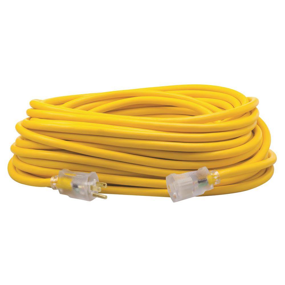 Southwire 100 ft. 123 SJEOW Outdoor Heavy-Duty T-Prene Extension Cord with Power Light Plug 1689SW0002