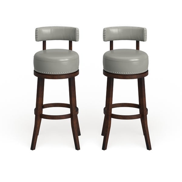 Copper Grove Rogers Faux Leather Swivel Barstool (Set of 2)