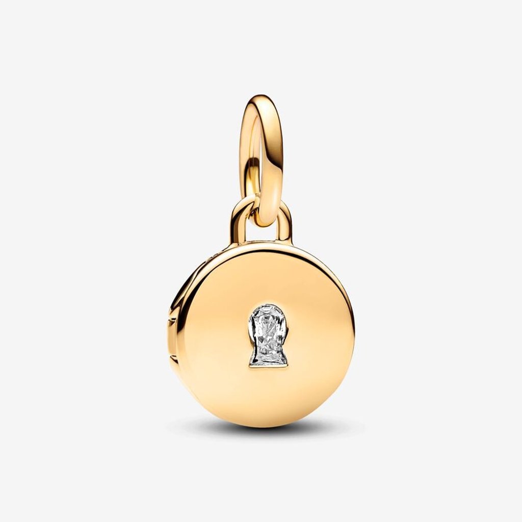 PANDORA  Openable & Engravable Love Locket Dangle Charm - 14k Gold-plated unique metal blend