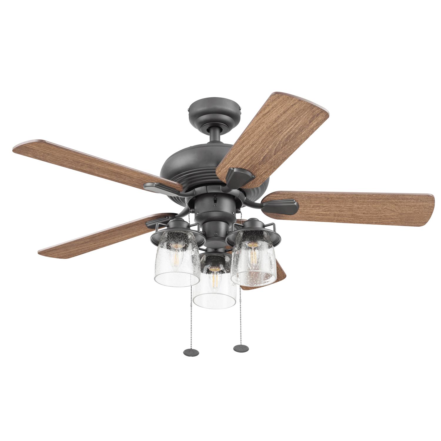 Prominence Home Crown Canyon Bronze 52 In. Indoor LED Ceiling Fan with Remote (5 Blades)