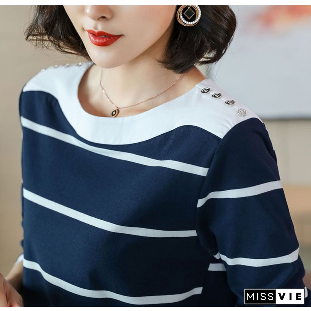 Bobokateer Long Sleeve Striped T Shirt Women Clothes Tee Shirt Femme T-Shirt Woman Tshirts Mujer Camisetas Koszulki Damskie