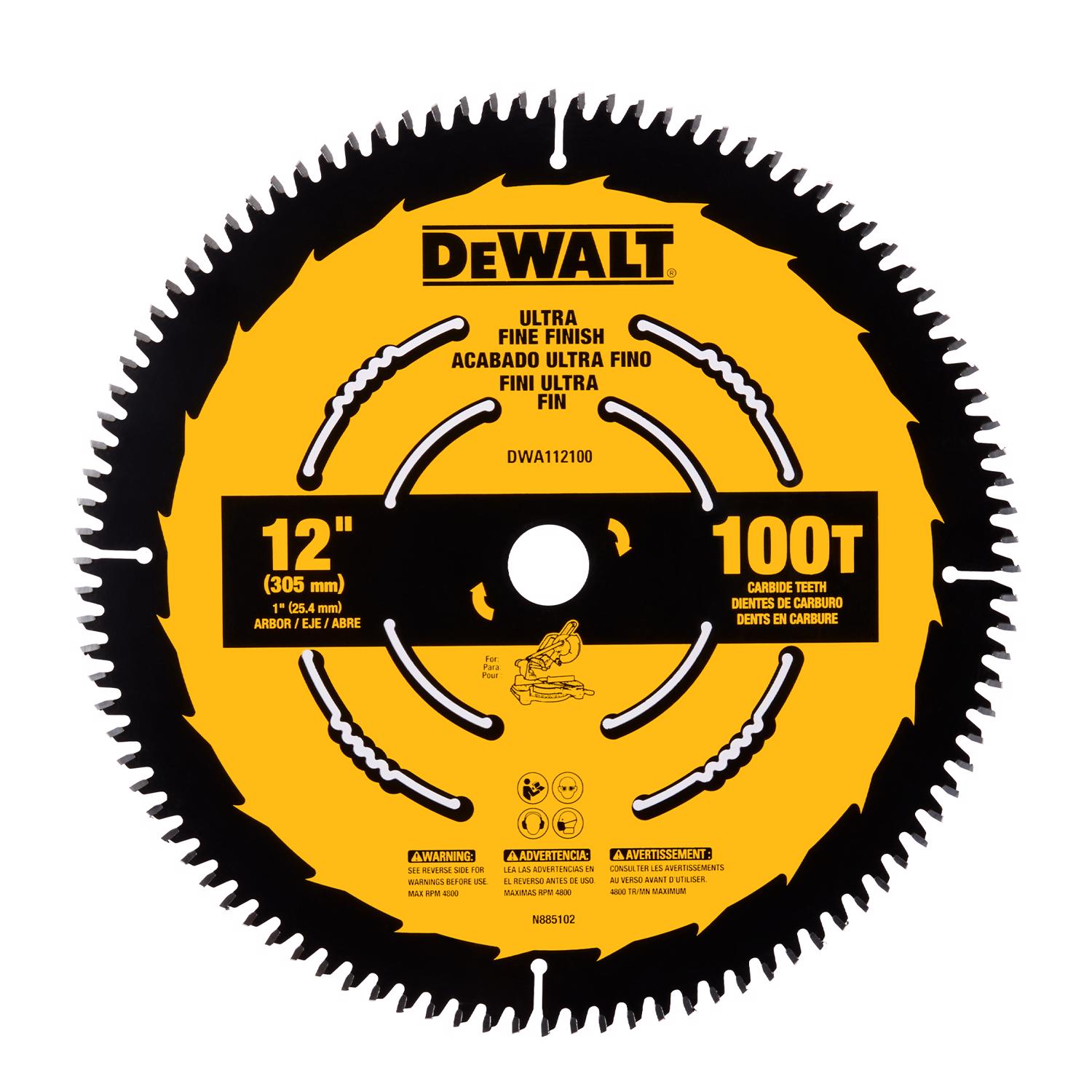 DW 12 in. D X 1 in. Carbide Tipped Circular Saw Blade 100 teeth 1 pc