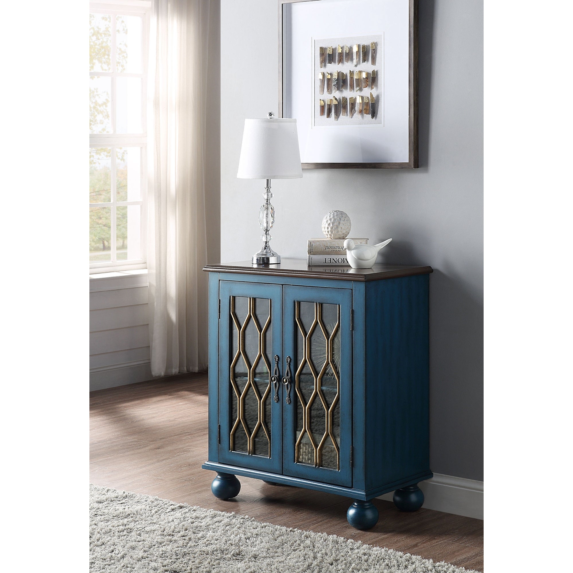 Lassie Console Table in Antique Blue Finish