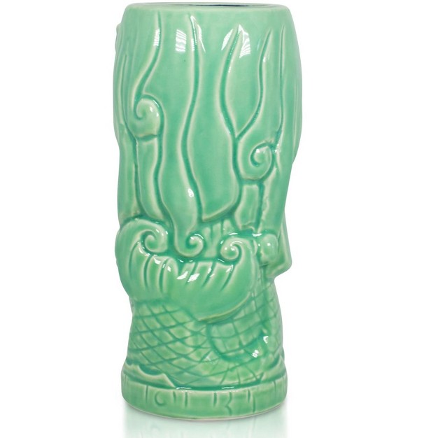 Beeline Creative Geeki Tikis Green Mermaid Fantasy Mug Ceramic Tiki Style Cup Holds 15 Ounces