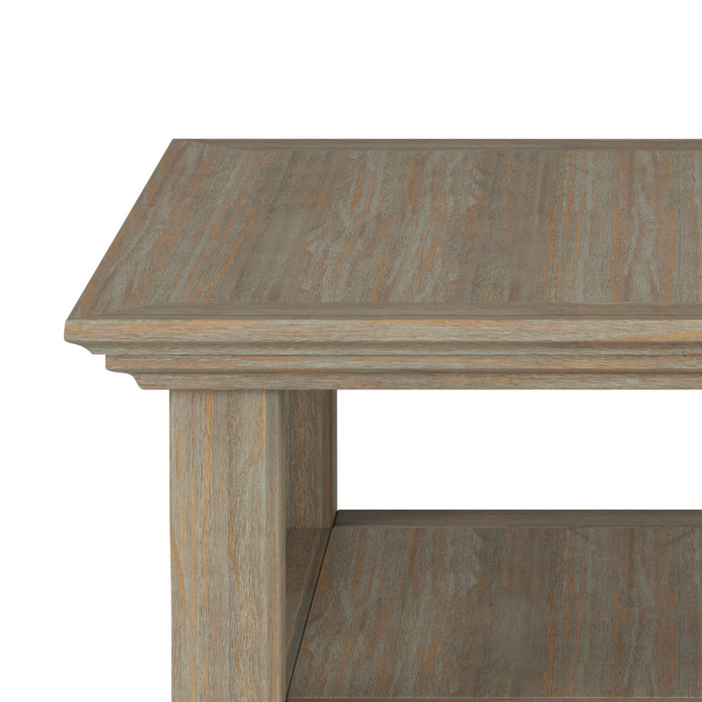 Acadian Solid Wood 19 quotSquare Rustic End Table   Farmhouse   Side Tables And End Tables   by Simpli Home Ltd.  Houzz