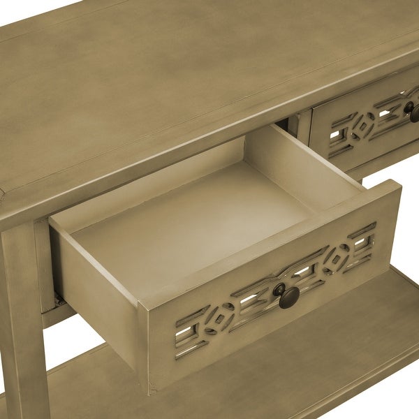 Classic Console Table with Hollow-out Decoration