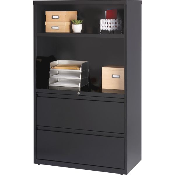 Lorell 2 Drawer Lateral File Cabinet Combo Unit， Letter/Legal/A4， 36