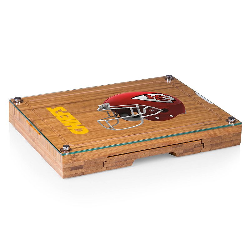 Picnic Time Kansas City Chiefs Concerto Bamboo Cutting Board and Cheese Tools Set