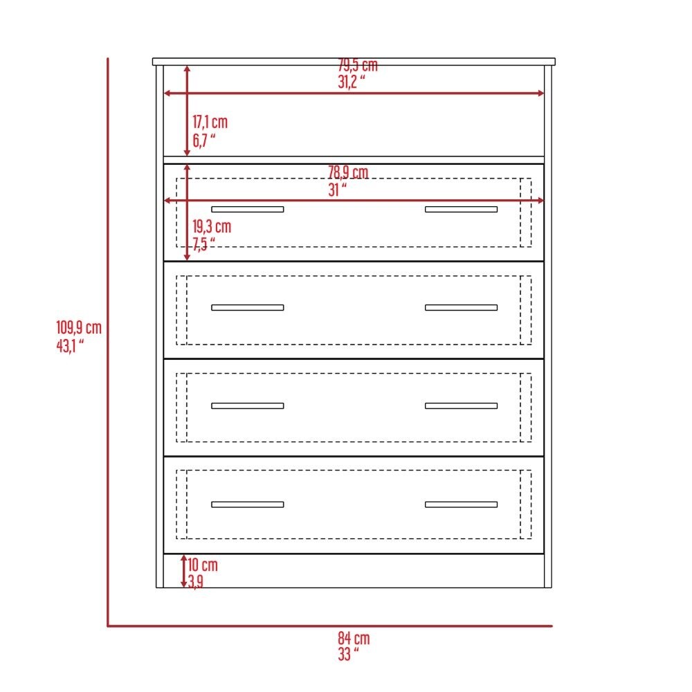 Peru L four drawer dresser