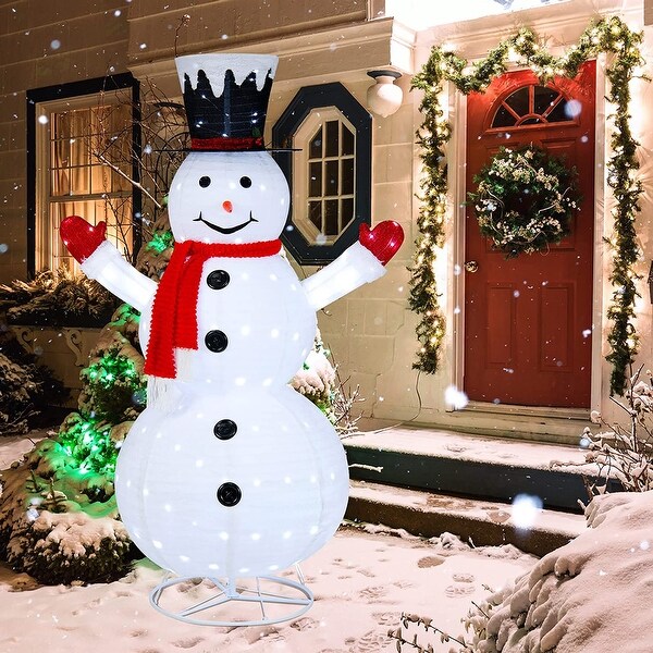 6 FT Lighted Christmas Snowman Outdoor Pop up Snowman w 200 Lights