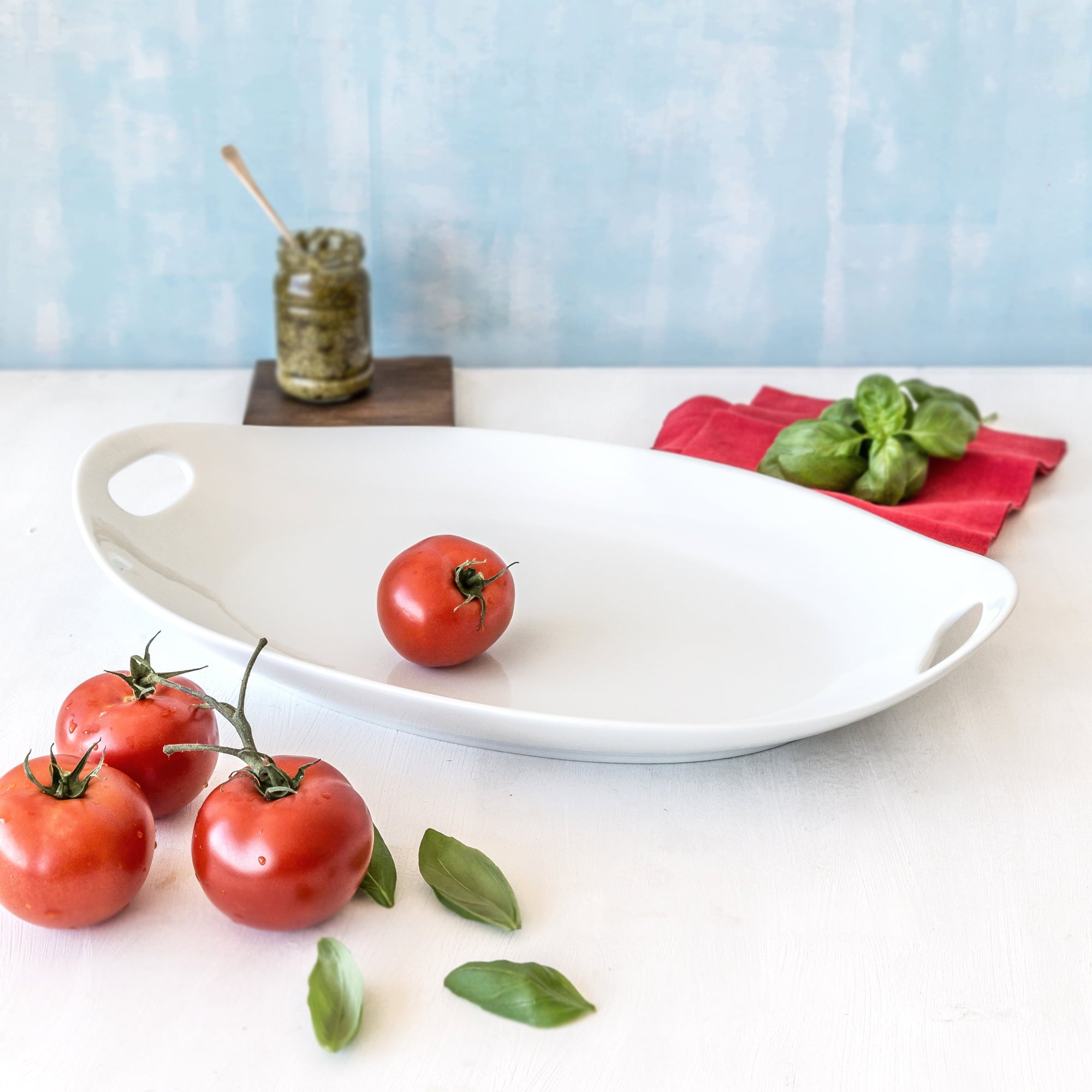 Better Homes and Gardens White Porcelain Tray with Handles