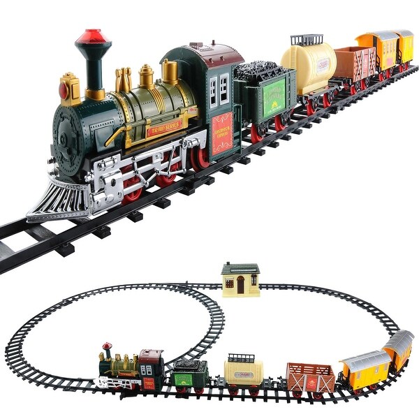 18Piece Lighted and Animated Continental Express Train Set with Sound