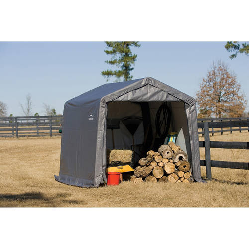 ShelterLogic Outdoor Storage Shed-in-a-Box, Peak Top, Grey, 10 x 10 x 8 ft