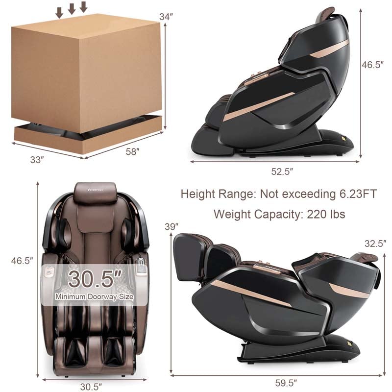 3D Robot Hands Double SL-Track Full Body Zero Gravity Massage Chair with Back Heater & Foot Roller