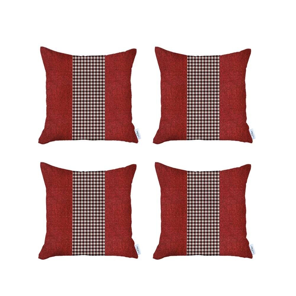 Set of 4 Houndstooth Pillow Covers