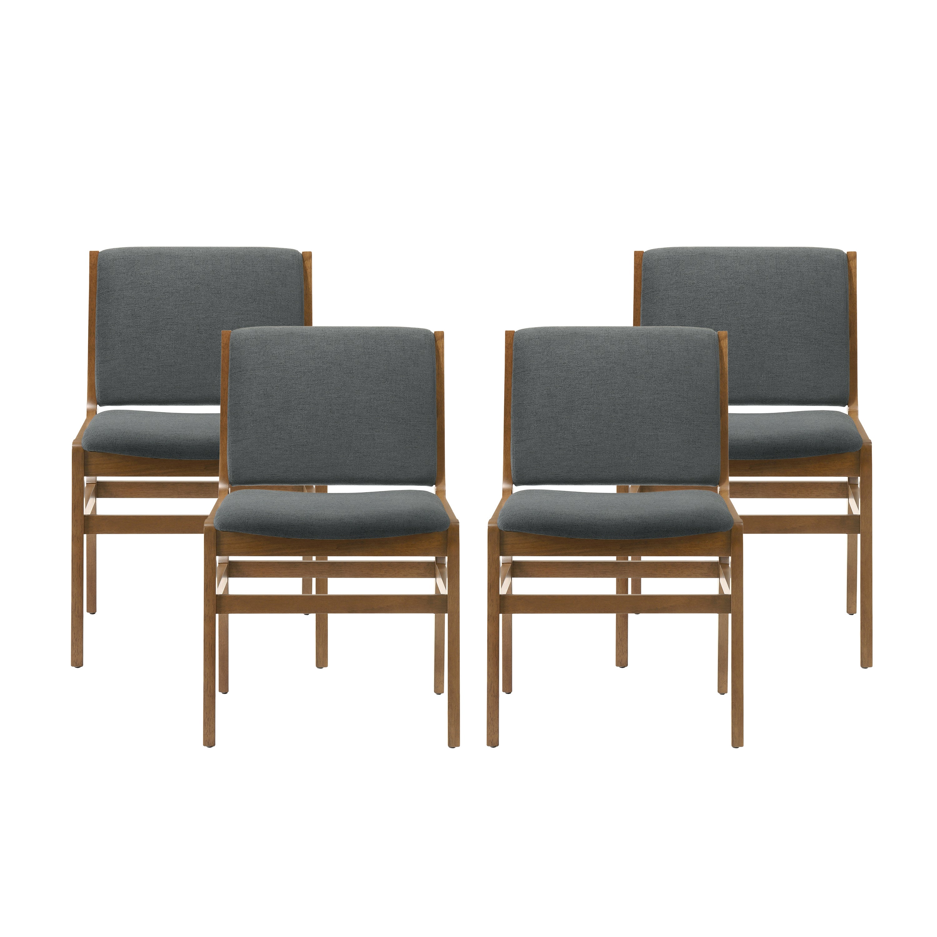 Galtin Contemporary Fabric Upholstered Wood Dining Chairs, Set of 4