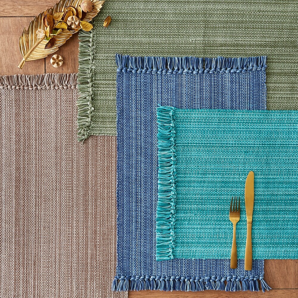 Variegated Nautical Blue Fringe Placemat (Set of 6)