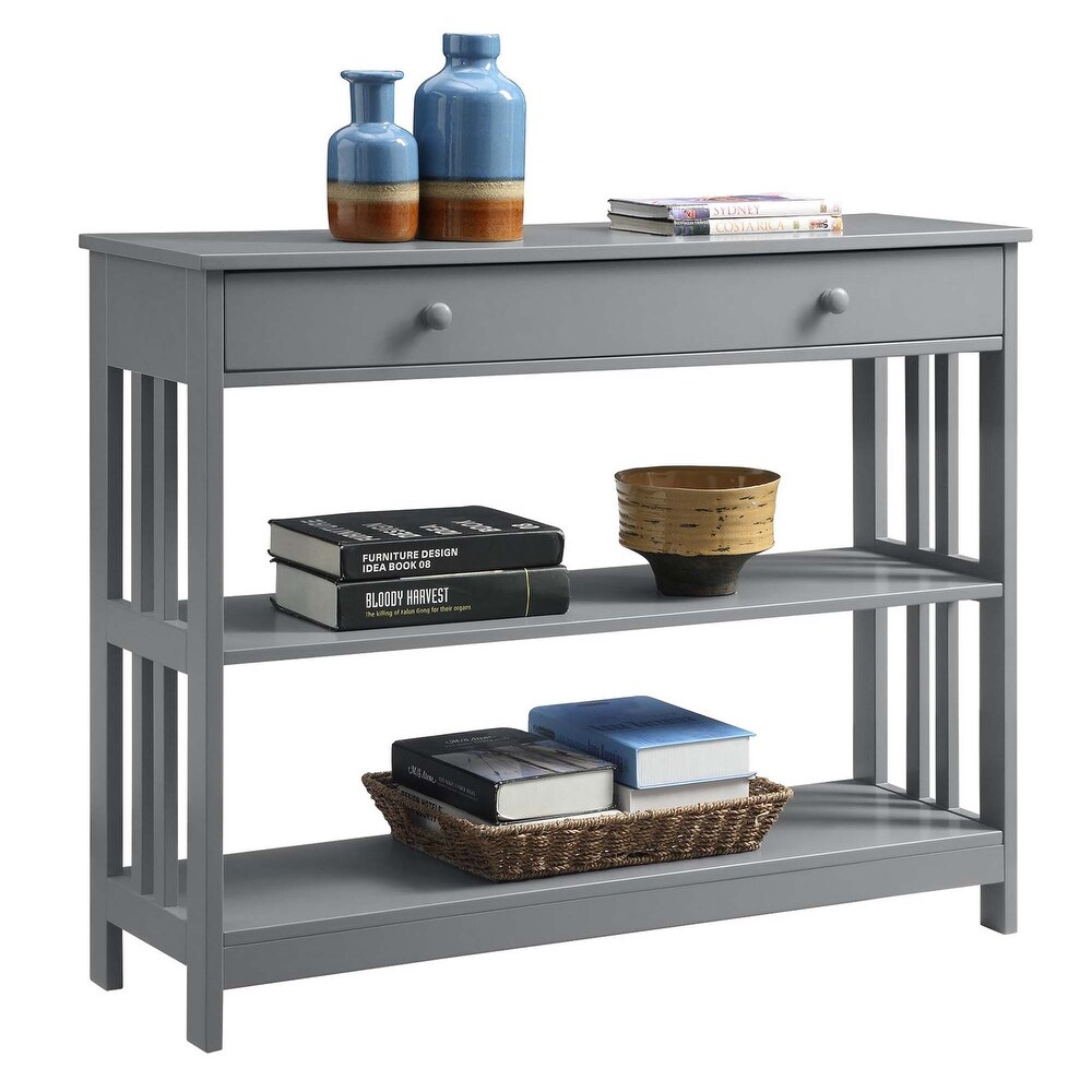 Convenience Concepts Mission 1 Drawer Console Table with Shelves