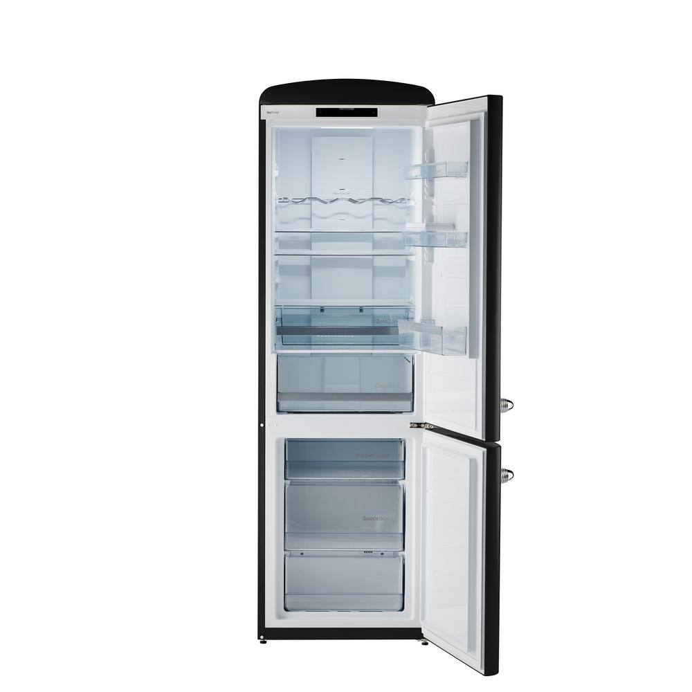 iio 12 cu. ft. Retro Frost Free Bottom Freezer Refrigerator in Black ENERGY STAR (Right Hinge) CRBR-2412ioBR