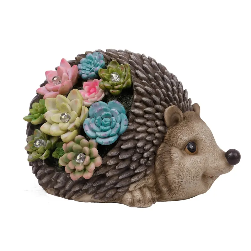 EAGLEGIFTS resin hedgehog garden figurines  statues with solar light