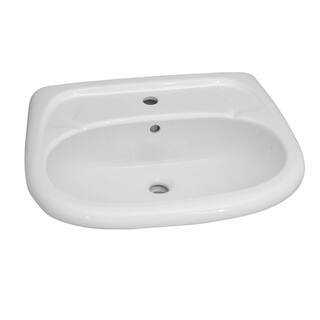 Barclay Products Flora 24 in. Pedestal Combo Bathroom Sink with 1 Faucet Hole in White 3-251WH