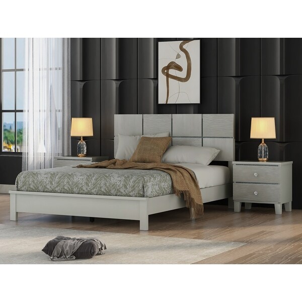 5 pieces Champagne Silver Bedroom Sets - - 37840657