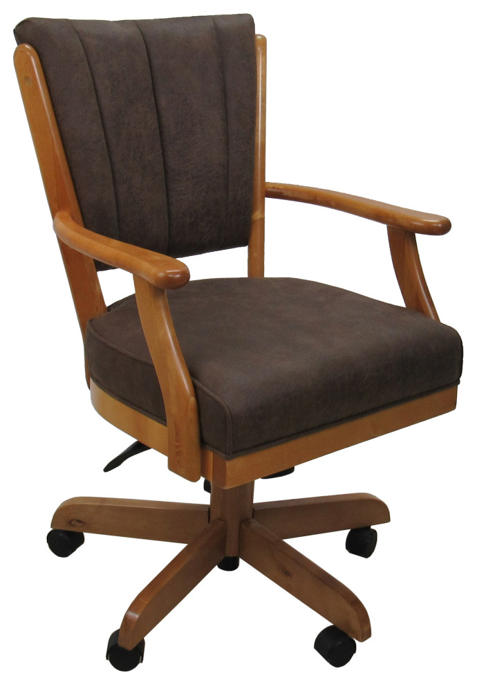 Classic Caster Dining Chair on Wheels  Solid Wood   Transitional   Dining Chairs   by Tobias Designs  Houzz